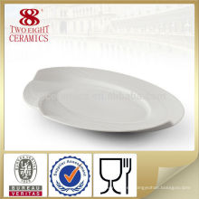 Platos cenales ovales blancos vacíos del dinnerware del gres del gres